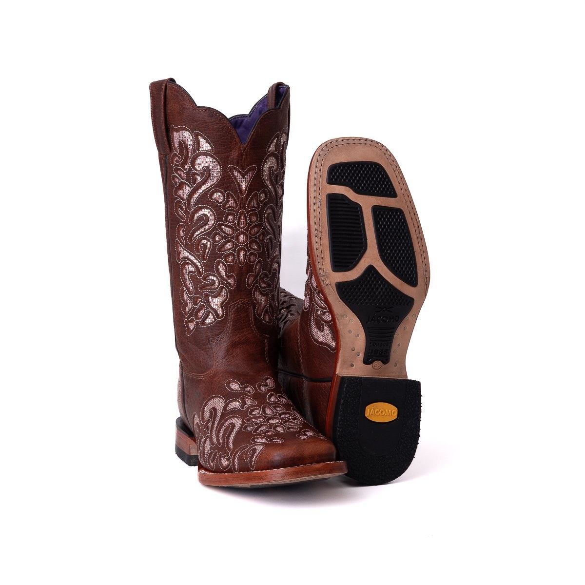 Bota Feminina Country Jácomo Fossil Bufalino Sella em Couro Legítimo | Cano Médio — Edição Autoral