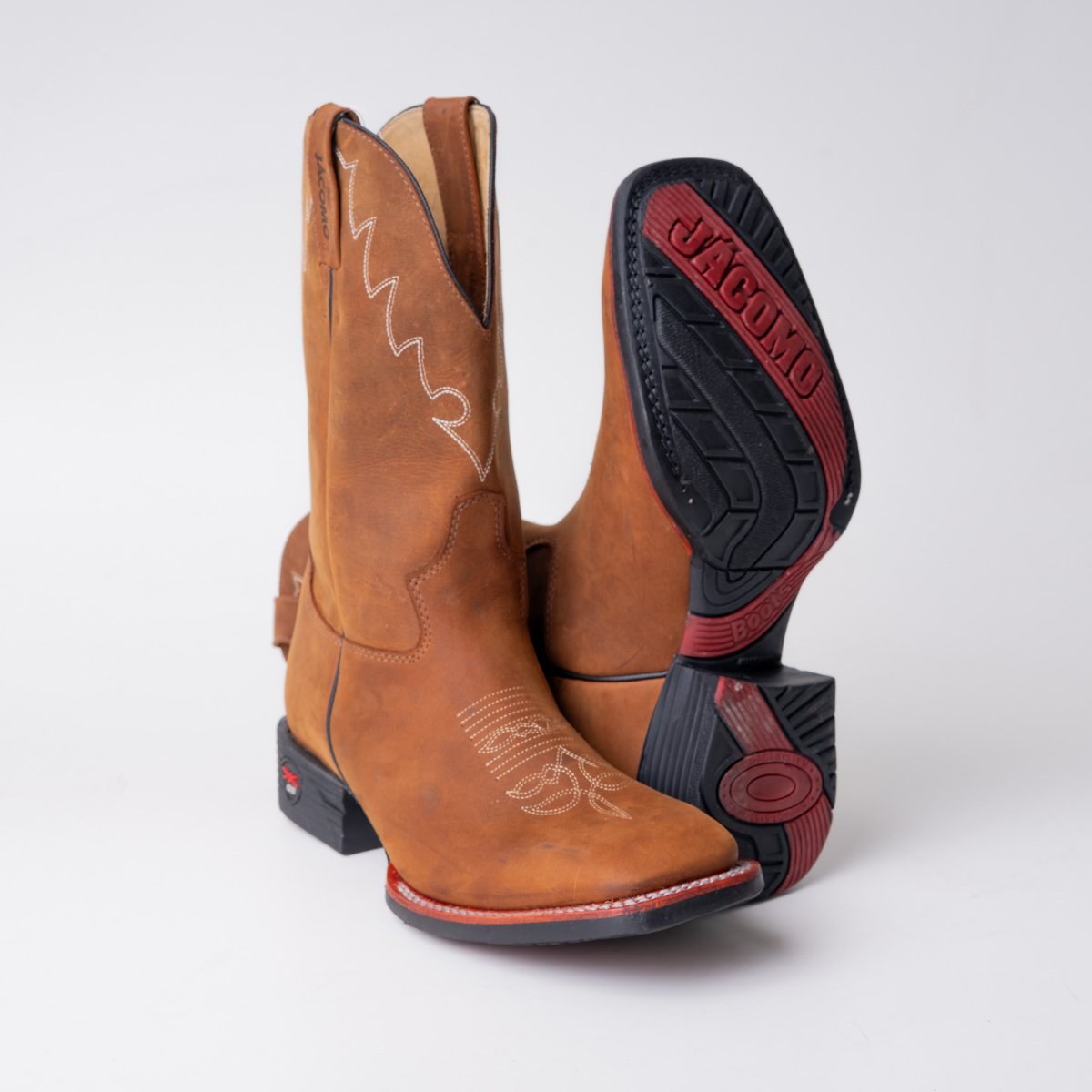 Bota Masculina Country Jácomo Crazy Amendoa em Couro Legítimo | Bico Redondo — Edição Limitada