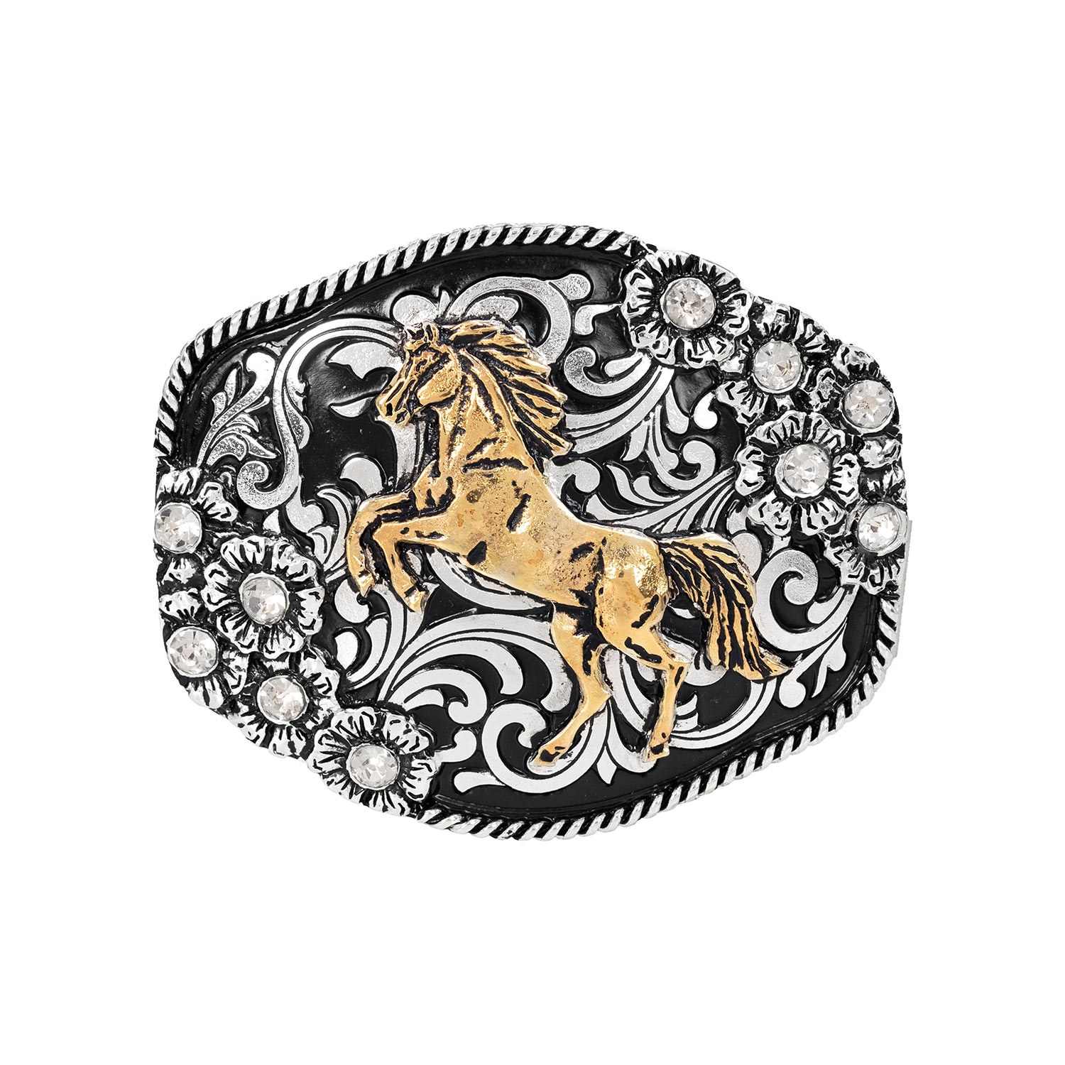 Fivela Feminina Country Metal Dourado em Zamac | Compatível 4,0 cm — Edição Rodeio