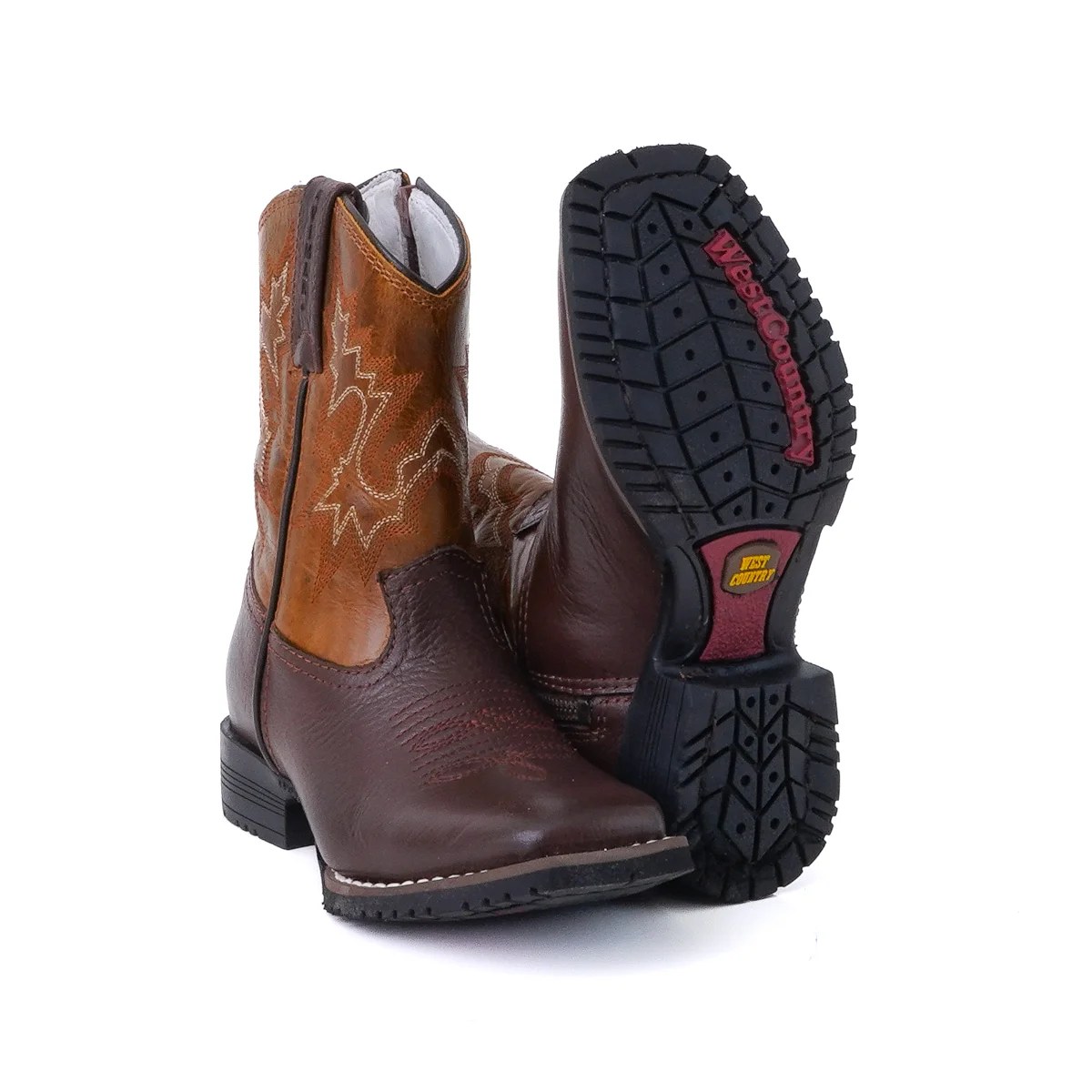 Bota Infantil Country Vimar Floater Brown/ Fóssil Castanho Caramelo em Couro Legítimo | Bico Redondo — Edição Limitada