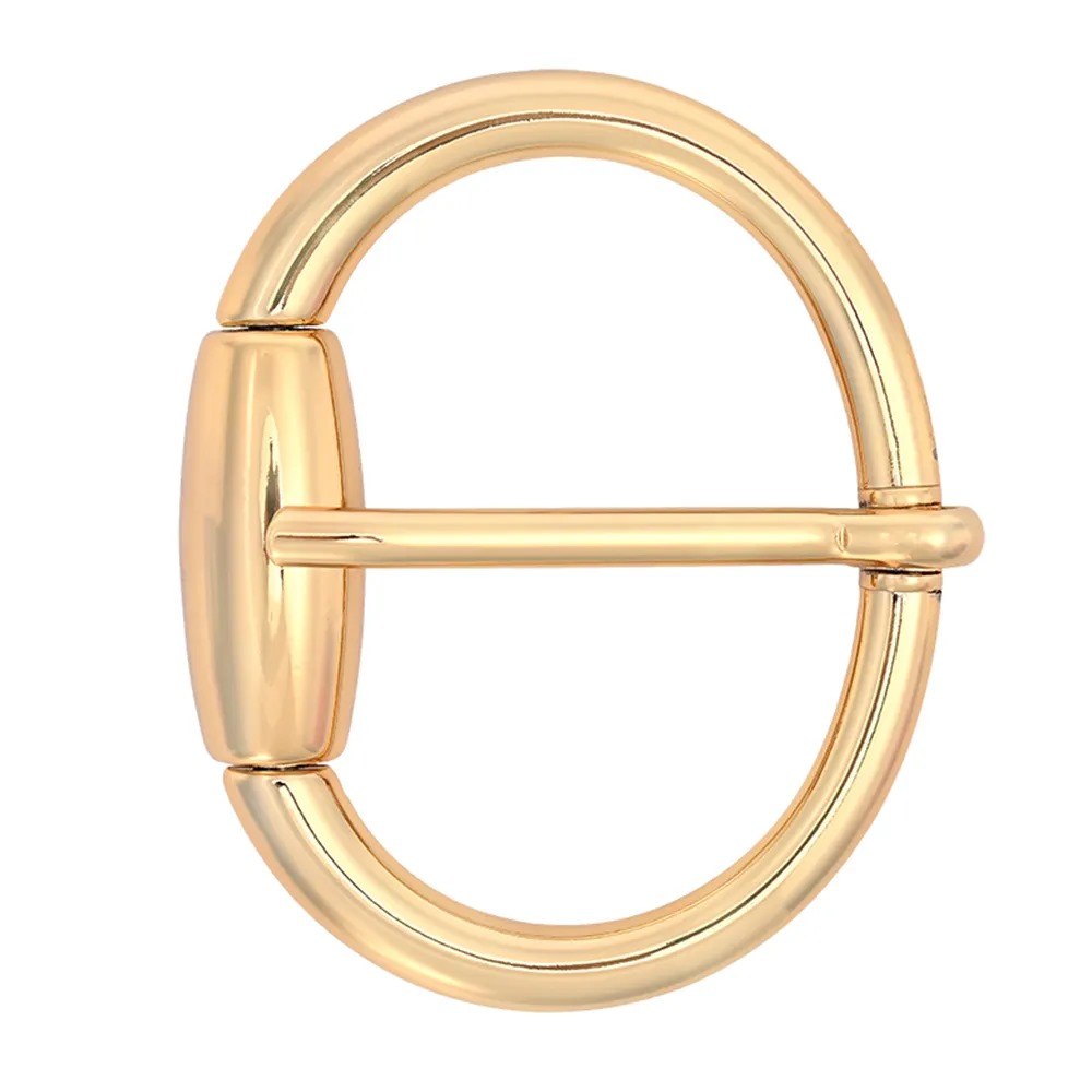 Fivela Feminina Elegante Oval Simples em Zamac | Dourado — Edição Personalizável