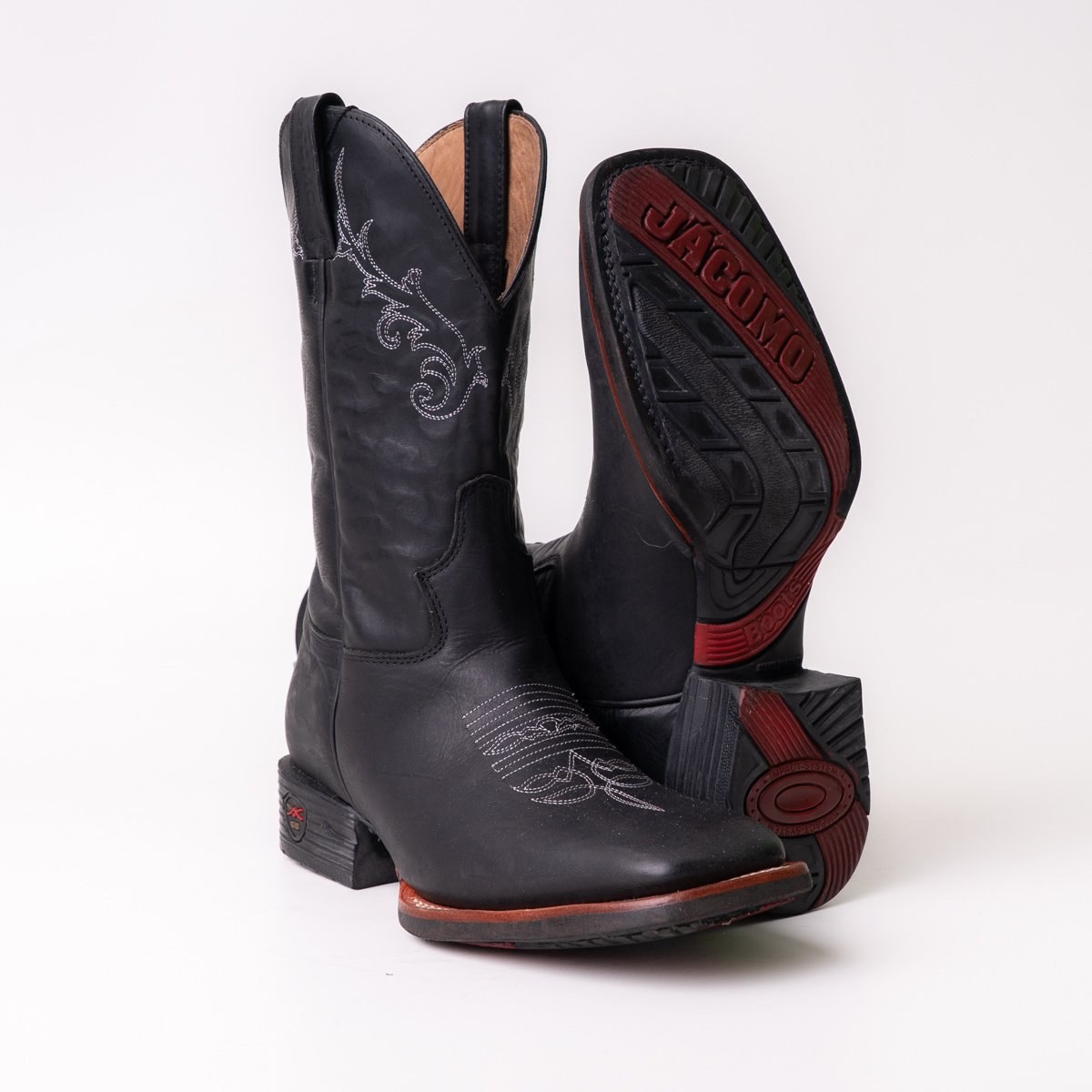Bota Masculina Country Jácomo Fossil Oil Preto em Couro Legítimo | Bico Redondo — Edição Limitada