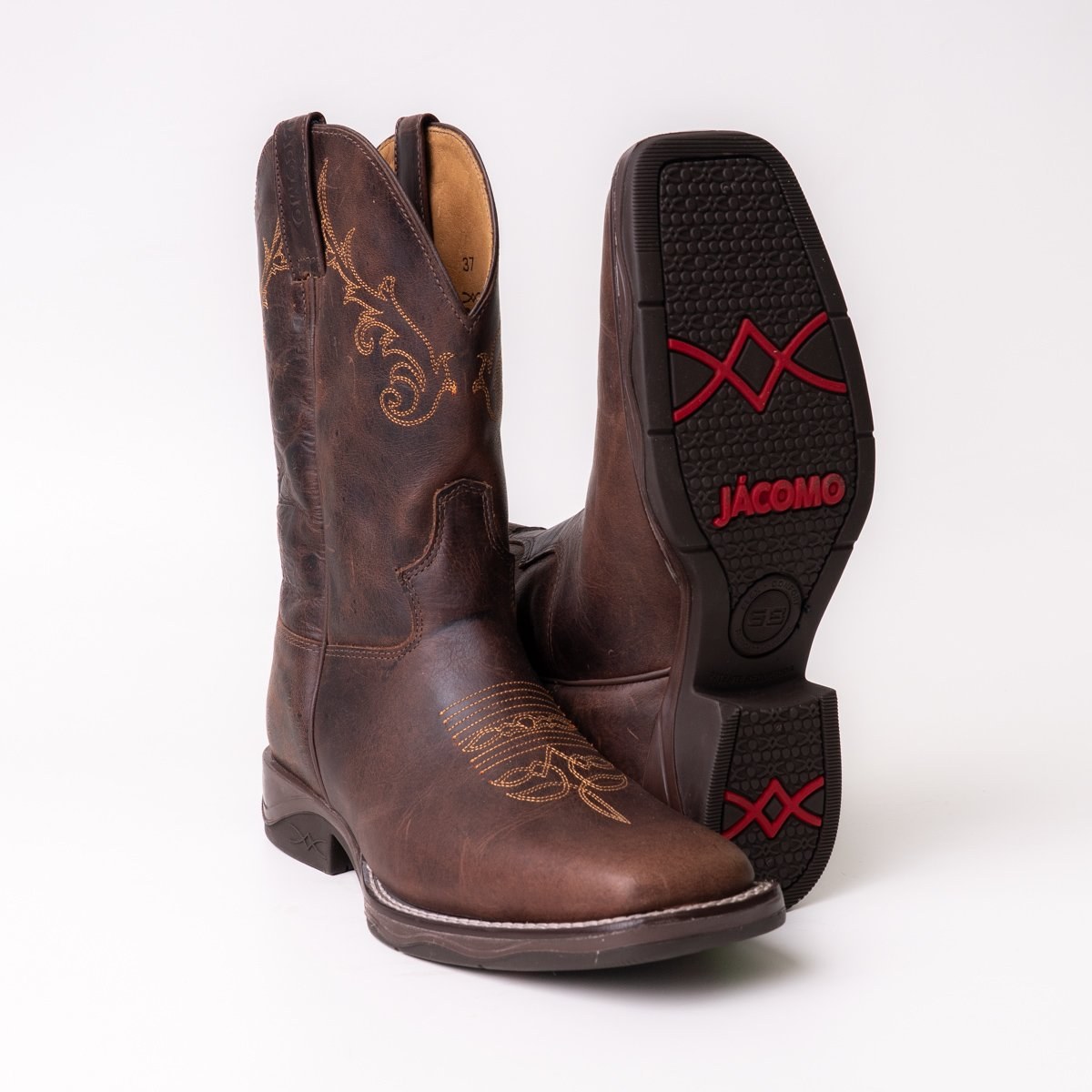 Bota Masculina Country Jácomo Fossil Oil Cafe em Couro Legítimo | Bico Redondo — Edição Limitada